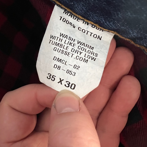 Diamond Gusset Flannel Lined Hybrid Carpenter jeans size 35 x 30 - Picture 6 of 9